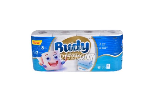 Budy WC papír 3 rétegű 8 tekercses Soft, 8 tek