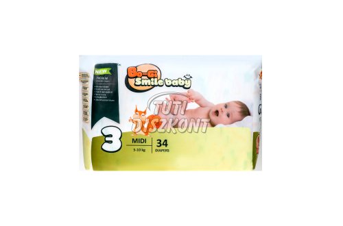 BO-GI Smile baby nadrágpelenka Midi 5-10kg, 34 DB