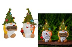 LED-es szolár manó 2féle melegfehér LED 10x8,5x18,5cm(11422), 1 DB