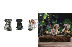 Szolár állatfigurák 3féle kutya 1xmelegfehér LED 14cm(11430B, 1 DB