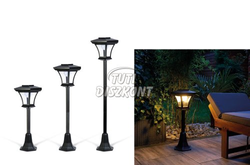 LED-es szolár lámpa kandeláber 120cm 10LED fekete 11404, 1 DB