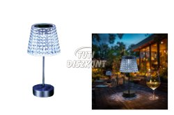 Szolár asztali lámpa átlátszó hidegfehér LED 26x12cm(13005A), 1 DB