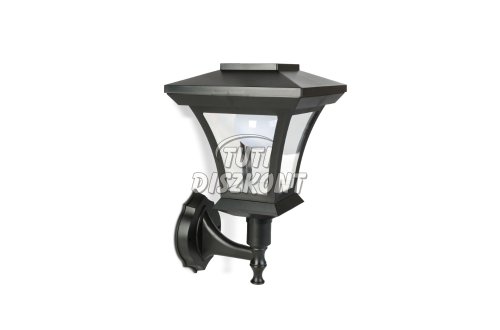 LED-es szolár lámpa fali 21x21cm 8LED fekete 11404A, 1 DB