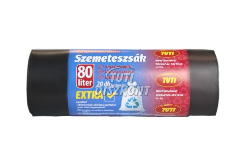 TUTI szemetes zsák 80l extra 60x80cm 20db/roll, 20 db